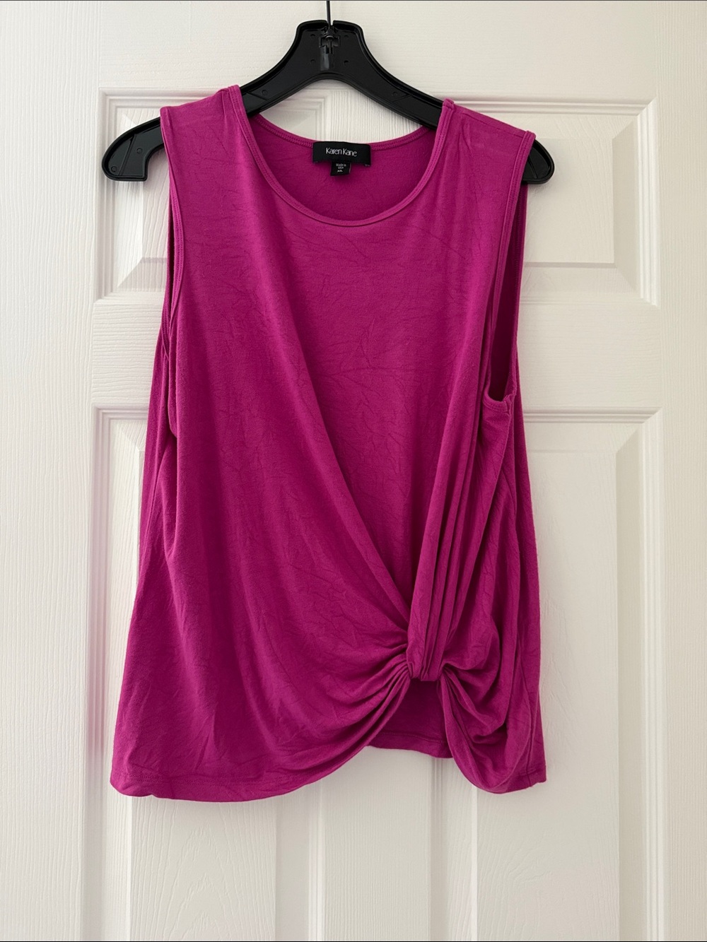 Karen Kane Magenta Twist-Front Sleeveless Tank